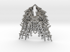 Parametric Necklace / Pendant / Brooch v.3 in Polished Silver