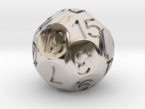 D19 Sphere Dice in Rhodium Plated Brass