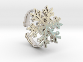 Snowflake Ring 1 d=16.5mm Adjustable h35d165a in Platinum