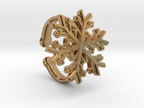 Snowflake Ring 1 d=16.5mm Adjustable h35d165a in Polished Brass