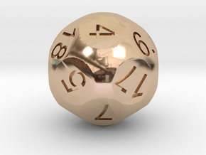 D18 Sphere Dice in 14k Rose Gold Plated Brass