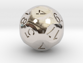 D18 Sphere Dice in Rhodium Plated Brass