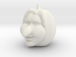 Halloween Pumpkin, 3d Carved Happy Toon Face in White Natural Versatile Plastic