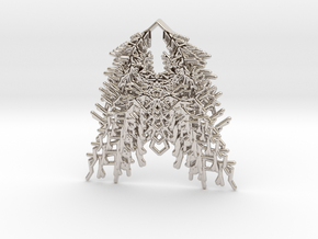 Parametric Necklace / Pendant / Brooch v.3 in Rhodium Plated Brass