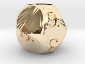 D11 Sphere Dice in 14k Gold Plated Brass