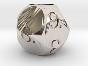 D11 Sphere Dice in Rhodium Plated Brass