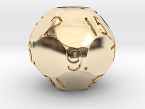 D17 Sphere Dice in 14k Gold Plated Brass