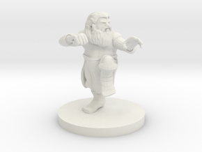 Dwarf Monk with Glorious Hair in White Natural Versatile Plastic