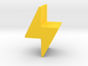 Lightning Bolt Game Piece in Yellow Processed Versatile Plastic