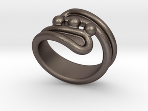 Threebubblesring 31 - Italian Size 31 in Polished Bronzed Silver Steel