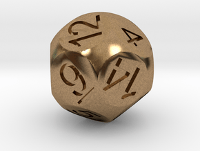 D14 Sphere Dice in Natural Brass