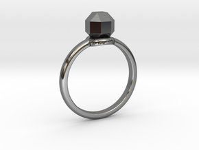 The ring with a diamond 1 carat in Fine Detail Polished Silver: 7 / 54