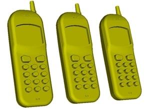 1/15 scale Nokia cell phones x 3 in Smooth Fine Detail Plastic