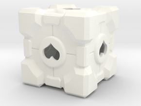 Companion Cube in White Processed Versatile Plastic: Extra Small