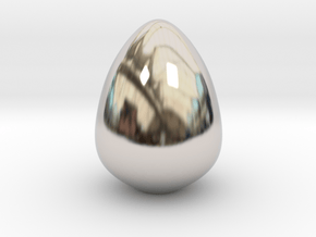 The Golden Egg in Rhodium Plated Brass: Small