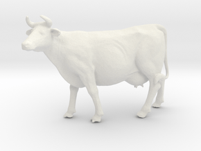 Printle Animal Cow 01 - 1/43 in White Natural Versatile Plastic