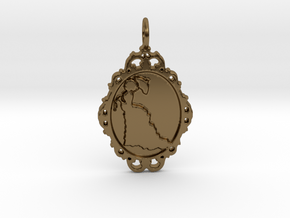 Victorian Cameo / Valentine's gift in Polished Bronze