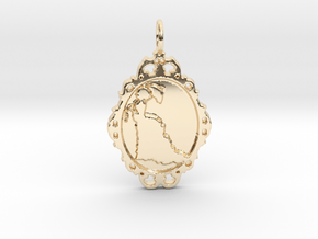 Victorian Cameo / Valentine's gift in 14k Gold Plated Brass