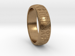 Saxon Rune Poem Ring  in Natural Brass: 1.5 / 40.5
