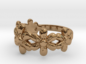 Flower Ring in Polished Brass