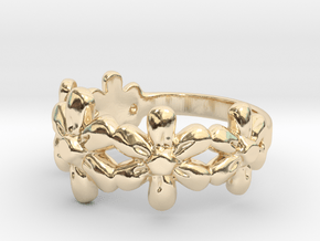 Flower Ring in 14k Gold Plated Brass