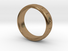 Norse/ Icelandic Rune Poem Ring in Natural Brass: 1.5 / 40.5