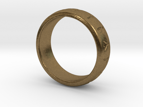 Norse/ Icelandic Rune Poem Ring in Natural Bronze: 1.5 / 40.5