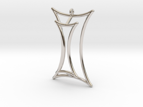 Talbot's Curve Pendant in Rhodium Plated Brass