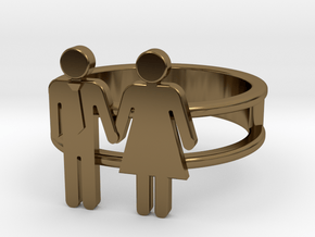 Love Collection Rings - Man and Woman Ring in Polished Bronze: 5 / 49