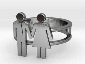 Love Collection Rings - Man and Woman Ring in Polished Silver: 5 / 49