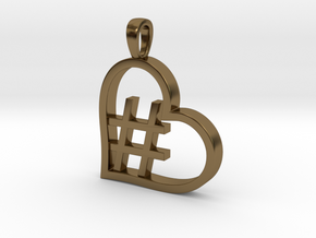 Alpha Heart 'Hashtag' in Polished Bronze