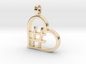 Alpha Heart 'Hashtag' in 14k Gold Plated Brass