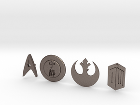 SciFi pins in Polished Bronzed Silver Steel