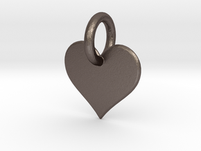 little heart in Polished Bronzed Silver Steel