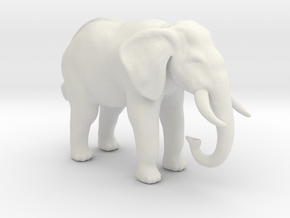 Printle Animal Elephant - 1/48 in White Natural Versatile Plastic