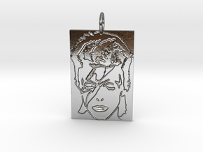 David Bowie Pendant in Polished Silver