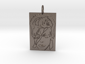 David Bowie Pendant in Polished Bronzed Silver Steel