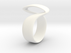 Twist Parallel ring in White Processed Versatile Plastic: 6 / 51.5