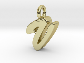 V - Pendant 3mm thk. in 18k Gold Plated Brass