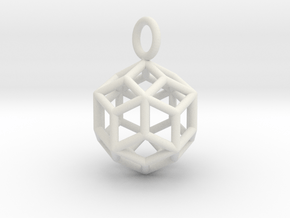 Pendant_Rhombic-Triacontahedron in White Natural Versatile Plastic