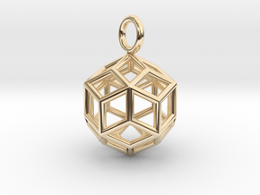 Pendant_Rhombic-Triacontahedron in 14K Yellow Gold