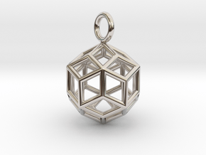 Pendant_Rhombic-Triacontahedron in Rhodium Plated Brass