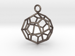 Pendant_Pentagonal-Icositetrahedron in Polished Bronzed Silver Steel