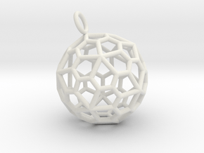 Pendant_Pentagonal-Hexecontahedron in White Natural Versatile Plastic