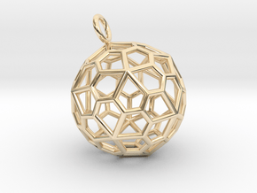 Pendant_Pentagonal-Hexecontahedron in 14k Gold Plated Brass