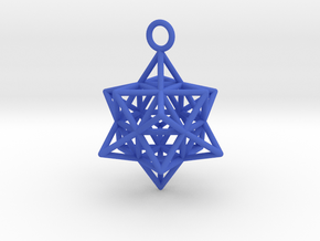 Pendant_Cuboctahedron-Star in Blue Processed Versatile Plastic