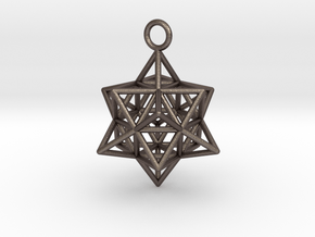 Pendant_Cuboctahedron-Star in Polished Bronzed Silver Steel