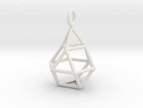 Pendant_Cuboctahedron-Droplet in White Natural Versatile Plastic