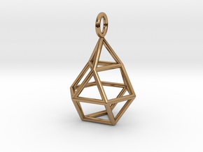 Pendant_Cuboctahedron-Droplet in Polished Brass