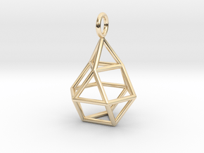 Pendant_Cuboctahedron-Droplet in 14k Gold Plated Brass